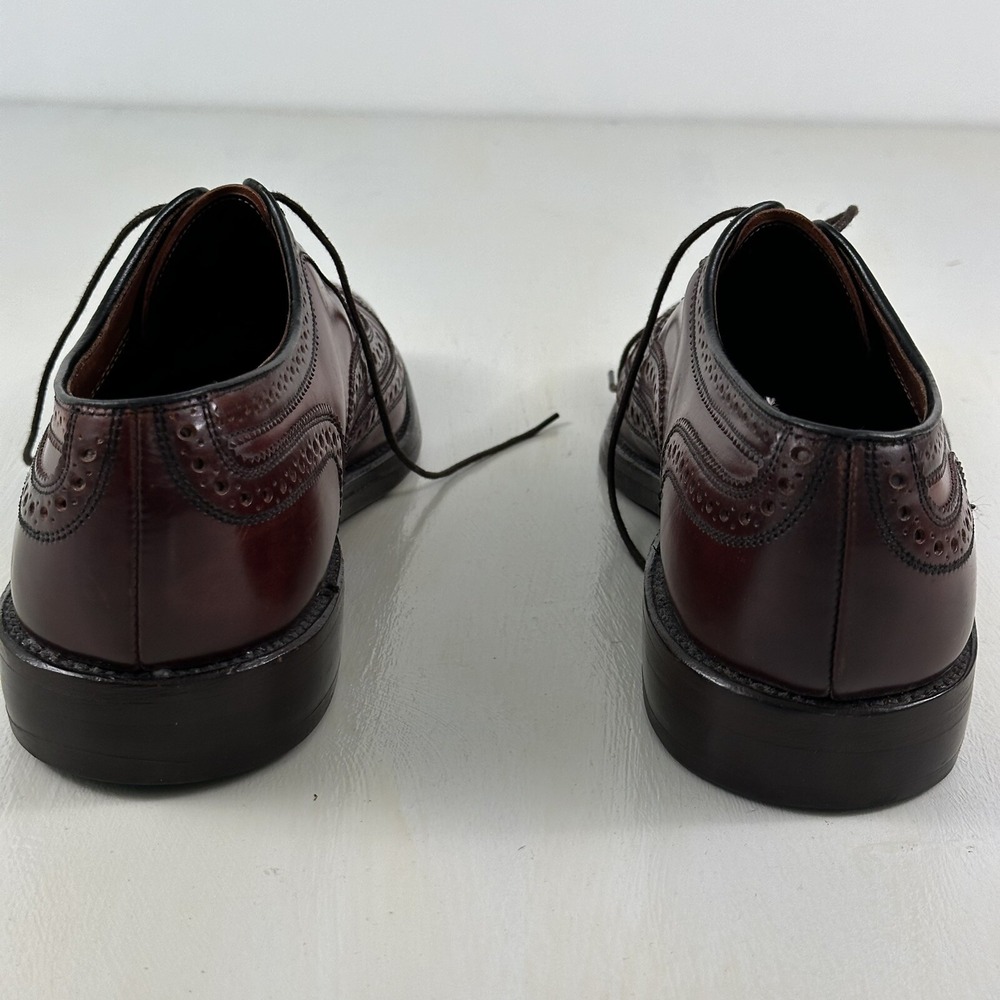 Allen Edmonds Mens Cambridge Shell Cordovan Shoes 9 C Burgundy Oxford Wingtips‎ - Picture 3 of 16
